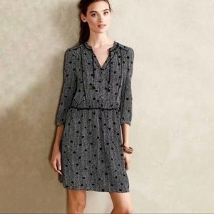 Anthropologie Black and Gray Mini Dress